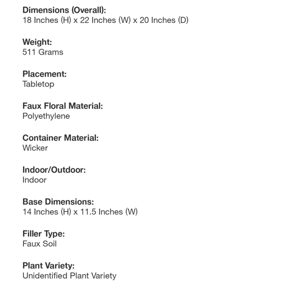 Studio McGee NWT Faux Philodendron Decorative Plant in Wicker Basket 18"H - Picture 6 of 6